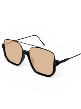 Stylish Black Sunglasses with Tan Lenses